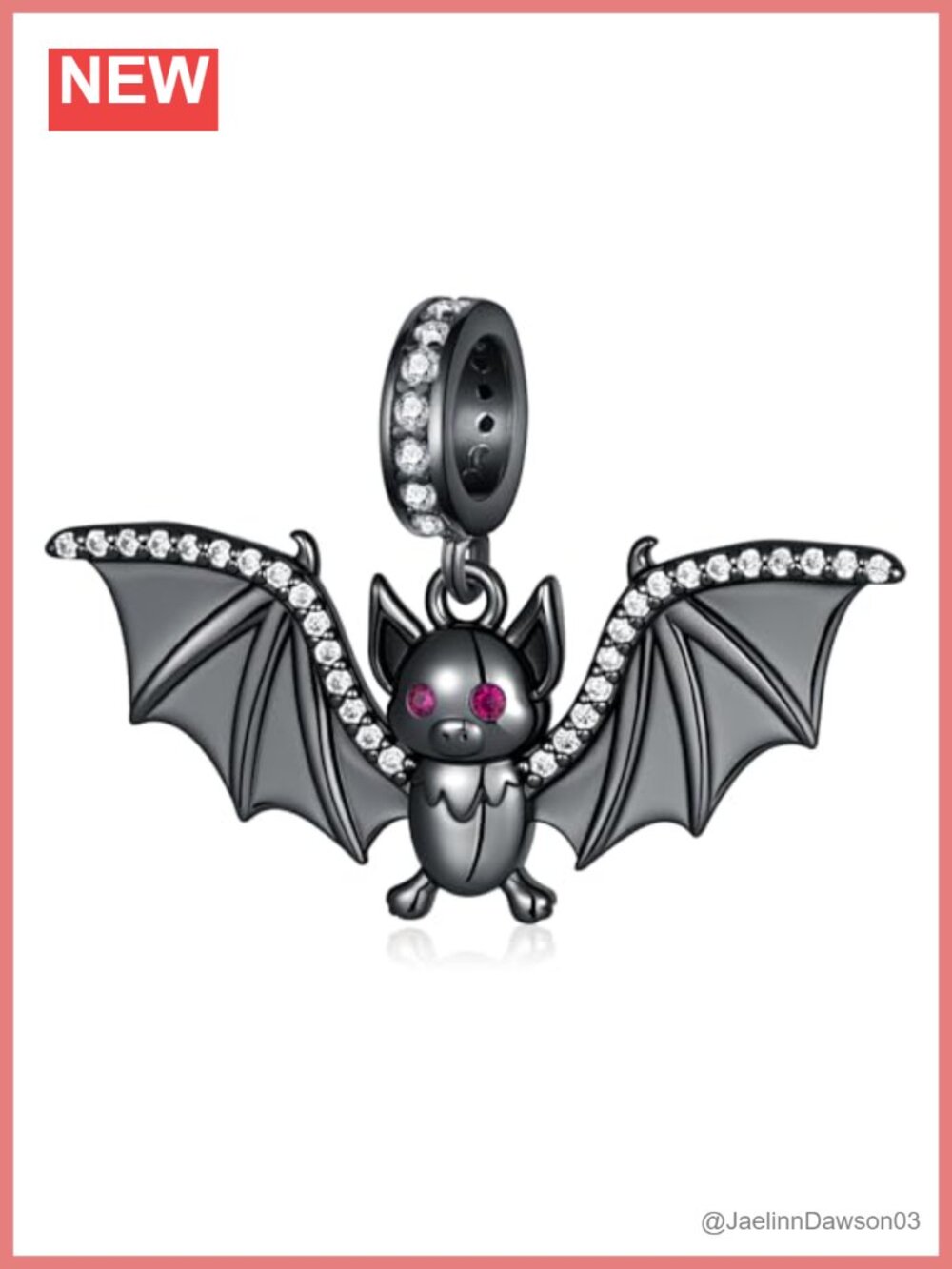 925 Sterling Silver Bat Charm Bracelet Charm Goth Jewelry Halloween